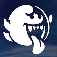 NINTENDO SUPER MARIO'S BROTHER BOO GHOST VINYL STICKERS SYMBOL 5.5" DECORATIVE DIE CUT DECAL FOR CARS TABLETS LAPTOPS SKATEBOARD - WHITE