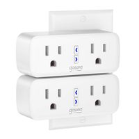 Gosund Wifi Smart Plug Outlet Dual Extender Mini Work with Alexa, Google Home, with Control Independently or Together, 10A, No Hub Required, FCC Listed (2 Pack)