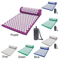 MHDE Massager Cushion Massage Yoga Mat Acupressure Relieve Stress Back Body Pain Spike Mat Acupuncture Massage Yoga Mat with Pillow,Grey