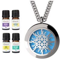 mEssentials Love Knot Essential Oil Diffuser Necklace Gift Set - Includes Aromatherapy Pendant, 24" Stainless Steel Chain, Refill Pads and 100% Pure Oils (Lavender, Peppermint, Inner Calm and Zen)