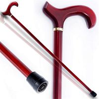 Gift-Walking Stick Walking Cane: Ambidextrous Unisex Mahogany-Stained Eucalyptus All-Wood Cane with Supportive Curved Handle and Balance Bottom Tip