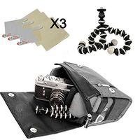 Metric Camera Crossbody Bag Case (Steel Gray) with x3 Screen Protector and 6 inch Tripod for Sigma DP1 Merrill, DP2 Merrill, DP3 Merrill, DP2 Quattro