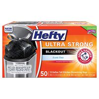 Hefty Ultra Strong Black out Scent Free 50 Ct. 13 Gallon Tall Kitchen Bags