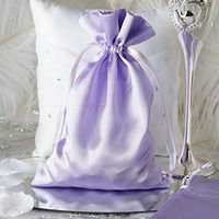 Efavormart 60PCS Lavender Satin Gift Bag Drawstring Pouch Wedding Favors Bridal Shower Candy Jewelry Bags - 6"x 9"
