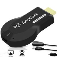 Anycast WiFi Display Dongle Wireless Screen Mirror 1080P HDMI TV Stick Wireless Display Adapter Support Miracast DLNA Airplay for iOS/Android/Windows/Mac Black