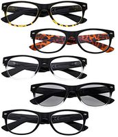 5 Packs Dark Color Stylish Patterned Spring Hinges Women Reading Eyeglasses(5pcs,+1.25)