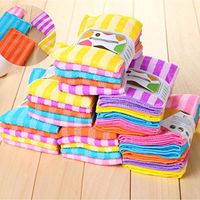 MinGe 5pcs Dish Cloth Double-Sided Striped Absorbent Dish Cleaning Towels Cleaning Cloths