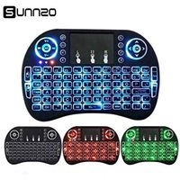 Calvas RGB Mini Wireless Keyboard Air Mouse USB Keyboard Remote Control Lighting Touchpad For Xiaomi mi box Android TV Box A95X X96 - (Color: English)