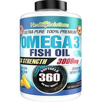 Ultra Pure Omega 3 Fish Oil (Triple Strength - 3000mg Per Serving) 360 Softgels High EPA and DHA Fatty Acids Supplement 3 x 1000 mg - 360 Pills