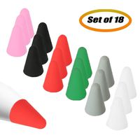 LORITARIA Set of 18 Rubber Cover Compatible with Apple Pencil Tips, 1st 2nd Generation, Silicone Nibs Cap Replacement Writing Protector for iPad Pencil (6 Colors)