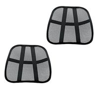 Omni Set of 2 Extra Comfortable Adjustable Breathable Cool Black Mesh Lumbar Back Support Fit All Types Office Chair Car Seat
