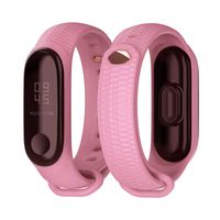 Mijobs Compatible Xiaomi Mi Band 3, Soft Silicone Replacement Bands Breathable Soft Strap Bracelet Accessories Compatible Xiaomi Mi Band 4 Smart Watch Bracelet Wristband with Clasp (Light Pink)