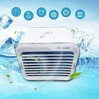 Personal Air Cooler with Water Tank and 3 Fan Speed, Table Fan,Portable Fan, Mini Fan, Office, Home, USB. Box Fan, Cooling Fan, Desktop Fan (White)