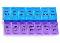 NiftyPlaza 14 Compartments Pill Organizer Box, Twice a Day Pills Storage Box Weekly 7 Days 14 Slots AM PM Daily Dose Medicine Organizer Case