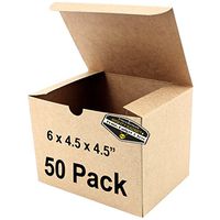 50 x Mighty Gadget (R) Kraft Party Favor Boxes - 6 x 4.5 x 4.5” Gift Boxes