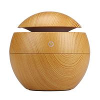 Elevin(TM) Air Humidifier Aroma Diffuser Purifier All In One Wood Grain 300ml 500ml USB 7 Color Changing LED Night Light Ultrasonic Aromatherapy Oil Diffuser Cool Mist Humidifiers (130ml, G Yellow)