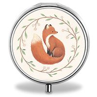 IMLONE Pill Organizer, Customized Little Brown Fox Pill Boxes with 3 Components for Purse