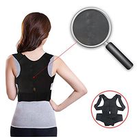 Aofit 12 Magnets Back Support Brace for Correct Bad Posture for Children Men Women (S 73-74cm/28.74"-29.13", Black)