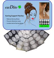 earDlite Earring Support Patches. Ear Lobe Support (240 Count)