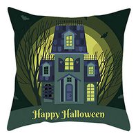 Bosji (45 x 45cm) Throw Pillowcase,Happy Halloween Decoration Pumpkin Skull Pillow Case Holiday Home Decor Cloth Printed Zipper Cushion Pillow Covers