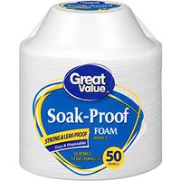 Great Value 12oz Soak Proof Foam Bowls, 50ct (Pack of 2)