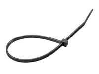 Monoprice Cable Tie with Reversed Teeth 200mm 100pcs, Black