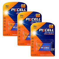Alkaline 9V Batteries 6lr61 Primary Battery Count:Pcs (3)