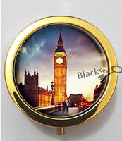BlackKey London Big Ben Tower 3-Compartment Decorative Pocket Gift Box Case Organizer for Pill, Color 2-319