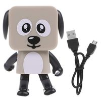 Cencity Cute Portable Smart Dancing Robot Music Dog Wireless Bluetooth Speaker for Kids (Beige)