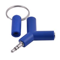 uxcell Mini Y Shaped 3.5mm Male to Double 3.5mm Female Jack Audio Headset Adapter Connector Royal Blue