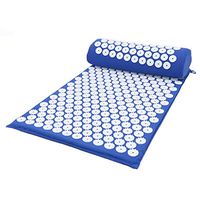 Acupressure mat Wellness Therapy Massage Mat Shakti Mat Acupressure Relieve Back Body Pain Spike Mat Acupressure Mat For Massage Yoga Mat With Pillow new (color : Dark blue)
