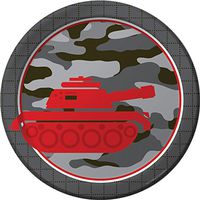 Creative Converting 8 Count Operation Camo Sturdy Style Paper Lunch Plates, 7", Gray