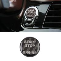 QianBao Start Stop Button Cover Carbon Fiber Keyless Car Engine Push Start Ignition Switch Replacement for BMW 1/2/ 3/4/5/6/ 7 Series, X3/ X4/ X5/ X6, Black