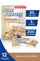 Pure Protein Bars, High Protein, Nutritious Snacks to Support Energy, Low Sugar, Gluten Free, Vanilla Almond (6 Count of 1.76 oz Bars), 10.58 oz, Pack of 2