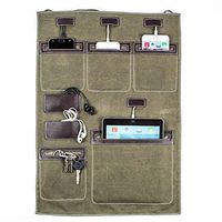 Wally Hanging Wall Organizer for Smartphones, Tablets, and Small Electronics, for All iPhones, Galaxies, iPads. Multiple Options Available - Olive with 4-Port USB Power Strip