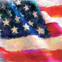 Boston International 40 Count 3-Ply Paper Cocktail Napkins, Patriotic Flag