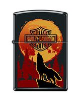 Zippo Harley-Davidson Wolf Black Matte Pocket Lighter