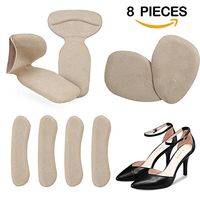 Gel Metatarsal High Heel Pads 8 Pcs - Anti Slip High Heel Insert, Self Adhesive Bone Spur Heel Liners Grip, Blister Calluses Corns Prevention Cushions, Forefoot Pain Relief Ball of Foot Insole (Skin)