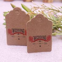 OBELLA BOUTIQUE 100 pcs Scalloped Kraft Paper Card/new style Tag/Wedding Favour Gift Tag Price Label with gift and part tags 5x3 cm