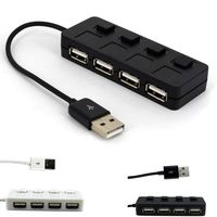 wumedy Computer USB 2.0 Hub Splitter 4 Port Laptop Adapter with On/Off Switch Hubs