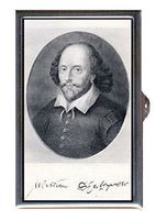 William Shakespeare B&W Etching w/ Signature Decorative Pill Box