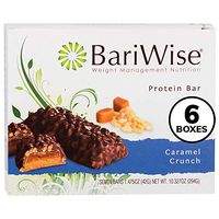 BariWise Protein Bar/Diet Bars - Caramel Crunch (7ct) 6 Box Value-Pack (Save 15%) High Protein, Trans Fat Free, Gluten Free, Aspartame Free