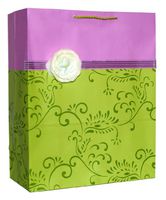 Hallmark's Gift Bag with Ivory Flower and Scroll Pattern | 3JHB 7 E