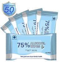 BEKVÄMT Alcohol Disinfectant Wipes 75% Alcohol Wet Wipes, Large Portable Hand Alcohol Wipes Disposable Sterilization Wipes for Antiseptic Skin Cleaning Care (5Packs,50Wipes),FDA Certified