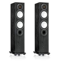 Monitor Audio Silver 6 Floorstanding Speaker Pair (Black Oak Real Wood Veneer) Bundle