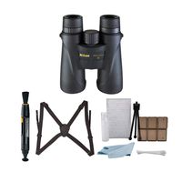 Nikon 7578 Monarch 5 12x42 Waterproof/Fogproof Roof Prism Binoculars Bundle with Nikon Lens Pen & Essential Accessories (4 Items)