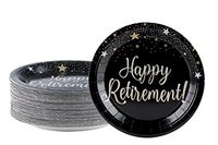 Disposable Plates - 80-Count Paper Plates, Happy Retirement Party Supplies for Appetizer, Lunch, Dinner, and Dessert, 9 x 9 Inches
