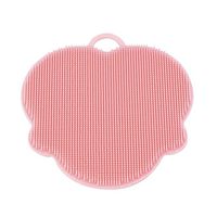 Digood Kitchen 1Pcs Antibacterial Silicone Non Stick Dishwashing Brush Sponge Scrubber Towel For Kitchen Wash Pot Pan Dish Bowl Fruit and Vegetable Cleaning Tool (Pink)