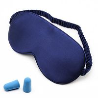 UNAOIWN Sleep Mask 100% Silk Blindfold, Girly Eye Mask Cover for Night Sleeping for Women Ear Plugs Free (Navy Blue)