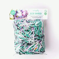 EcoShred Gift and Easter Basket Filler/Eco-Friendly Recycled Paper Packaging Supplies by Wrappily (Teal Stars)